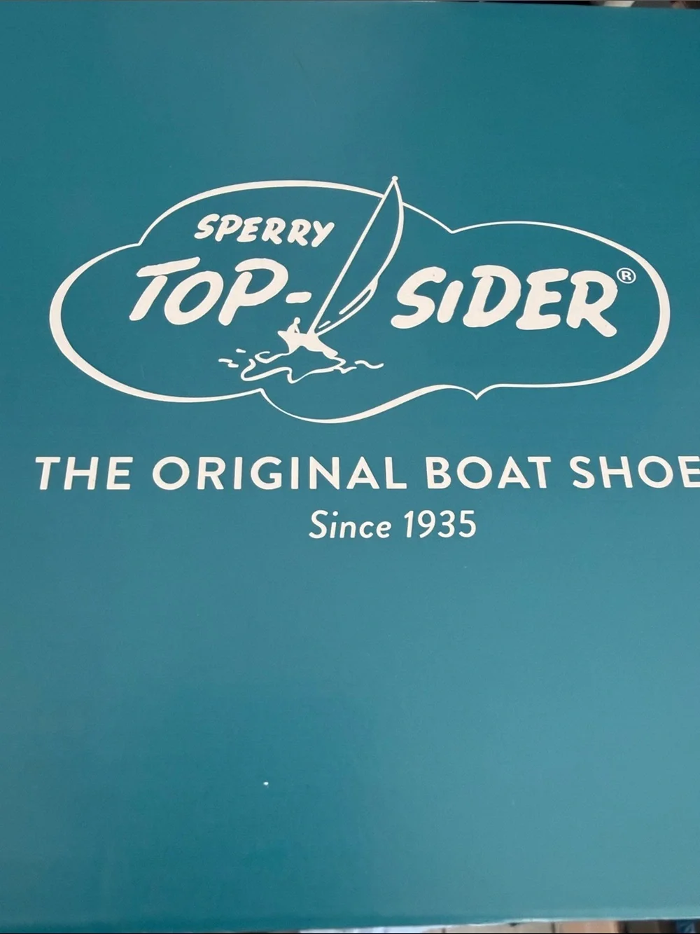 Sperry Beige Canvas Boat Shoe with Navy Stripe